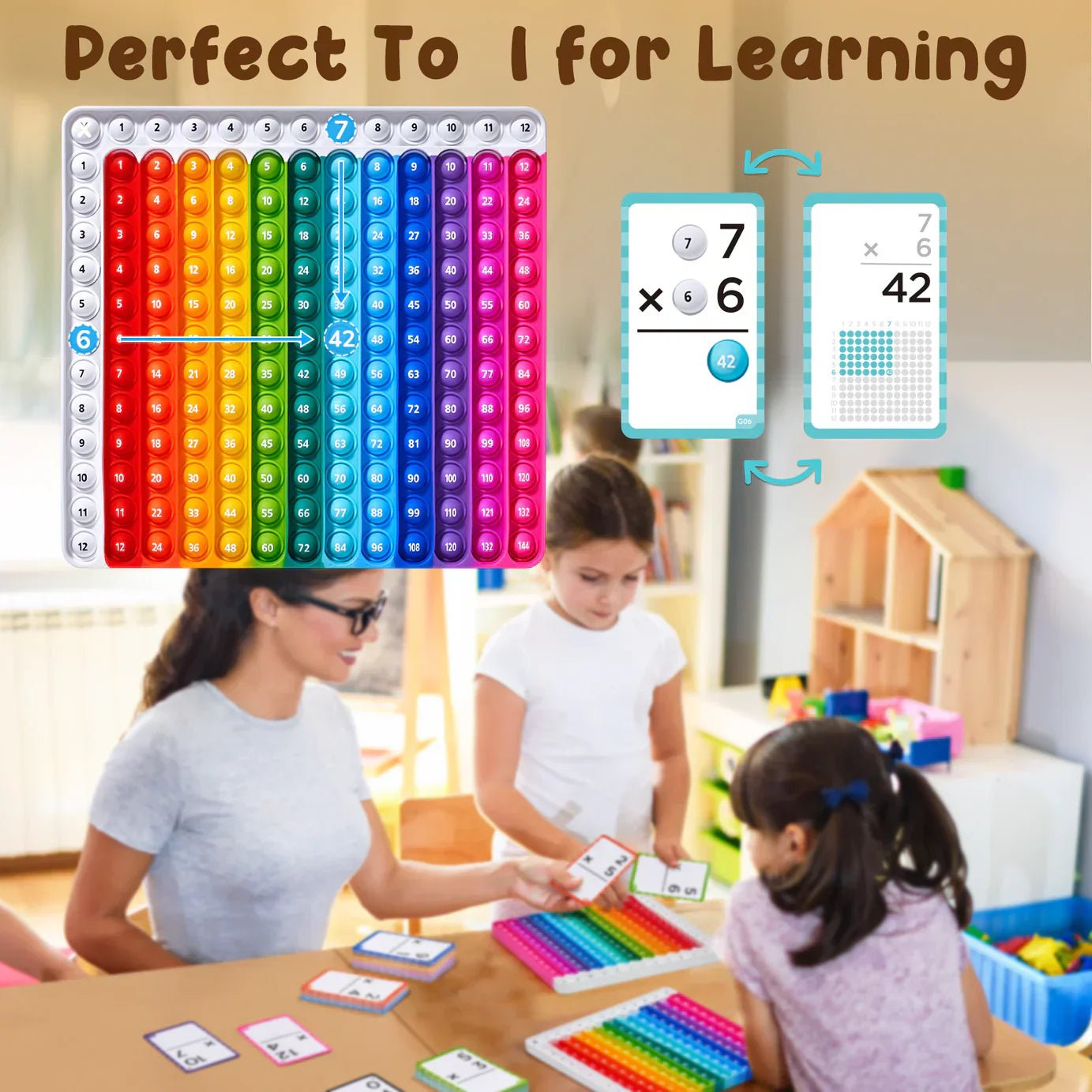 Mathe-Flash-Karten und Pop Fidget Chart