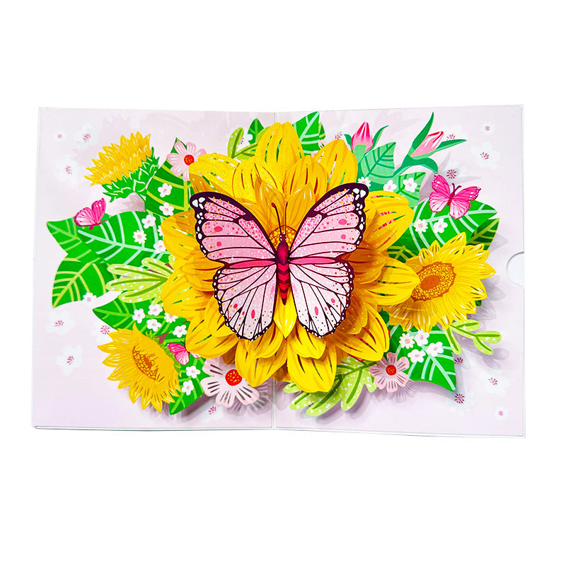 BloomLux® Handgemachte 3D‑Blumen-Grußkarte | 1+2 GRATIS