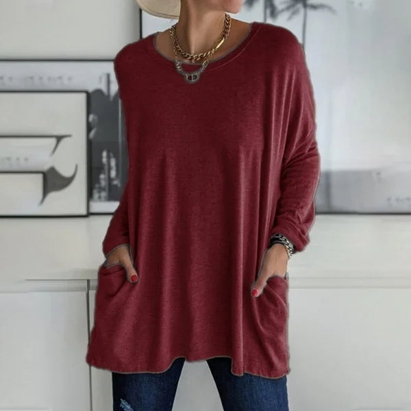 CasualEase – Lässiges Langarmshirt mit Tasche