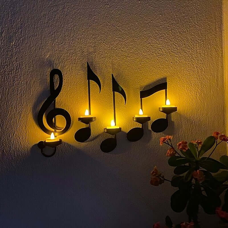 MusikLicht  - Musiknuss-Wandkerzenleuchter | 50% RABATT