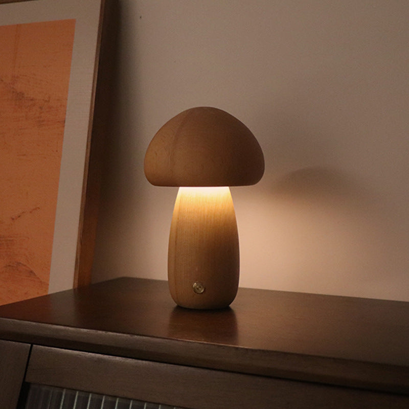 Kabellose LED-Holzpilzlampe