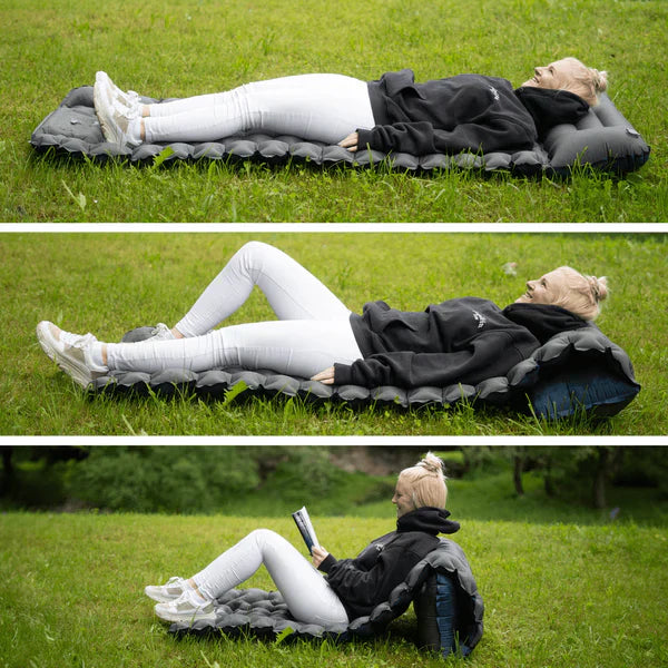 SleepCamp - Schnell aufblasbare Matratze mit integriertem Kissen | 50% RABATT