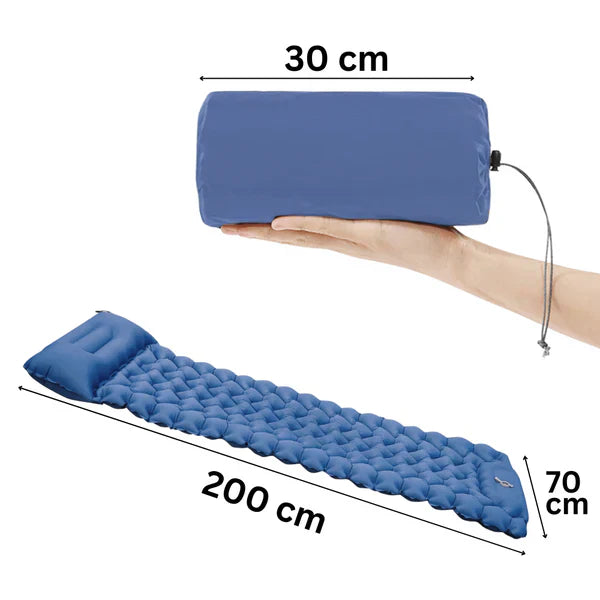 SleepCamp - Schnell aufblasbare Matratze mit integriertem Kissen | 50% RABATT