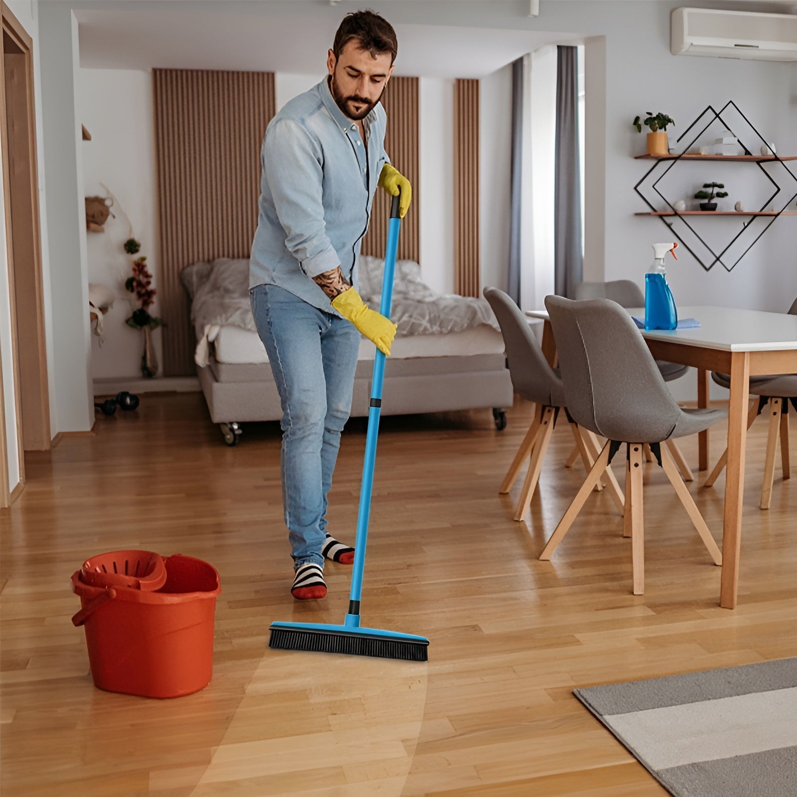 Dreiteiliger Teleskopstangenteppich