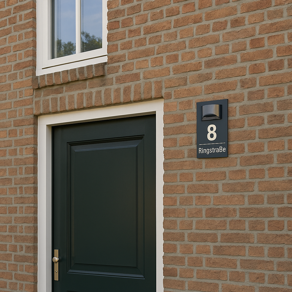 GlowSign - Personalisiertes Hausnummernschild - mit Solarenergie beleuchtet | 50% RABATT