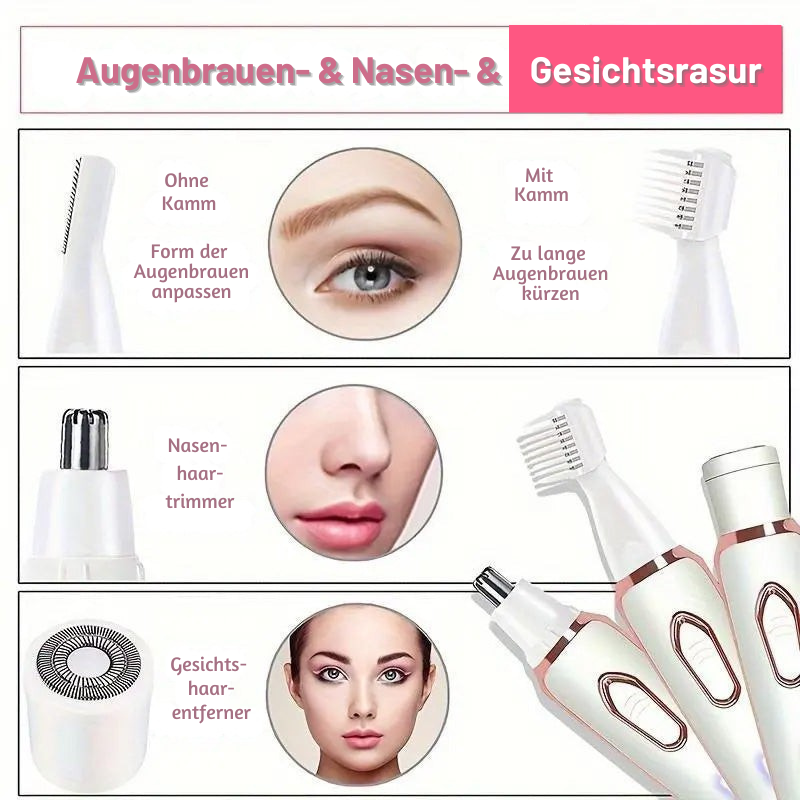 SilkyGlow – 4-in-1 Elektrorasierer für Frauen | 50% RABATT