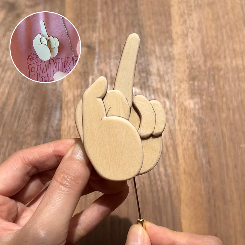 RebelPin - Lustige Fingerbrosche aus Holz | 1+1 GRATIS