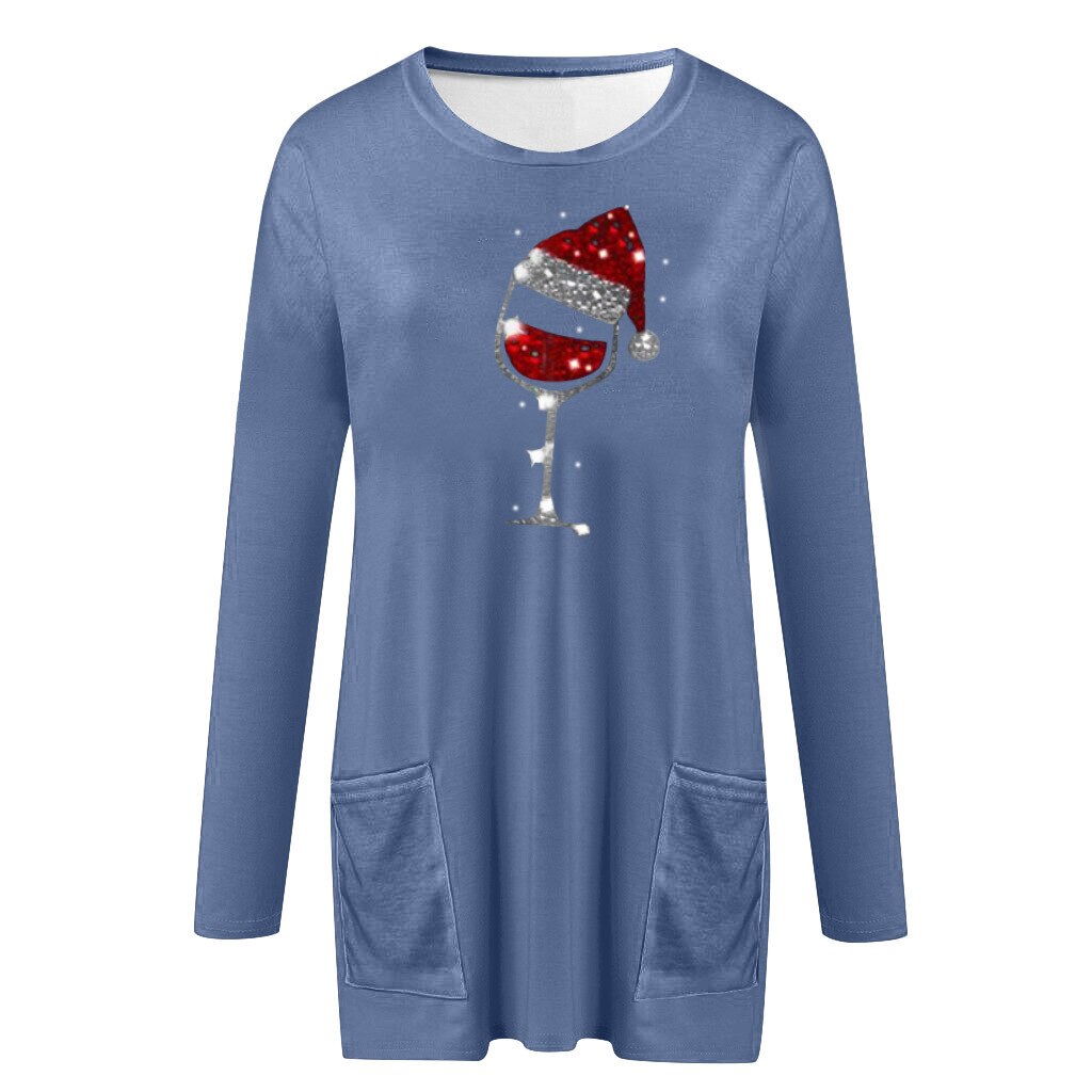 Wein & Weihnachtsmütze Sweatshirt für Frauen | 50% RABATT