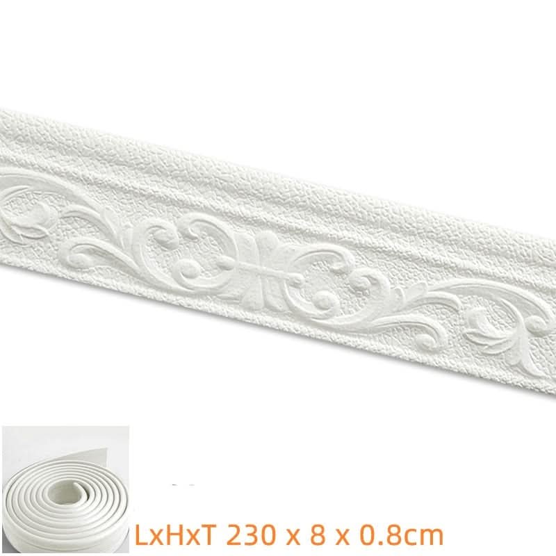 3D-Sockel - Selbstklebende 3D-Wandeinfassung Streifen x 230 cm