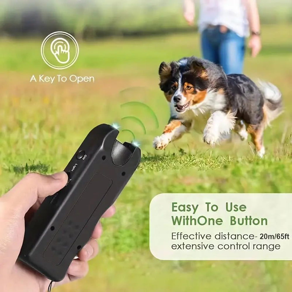 Handheld Bellkontrolle Leuchtender Ultraschall-Hundeabwehr