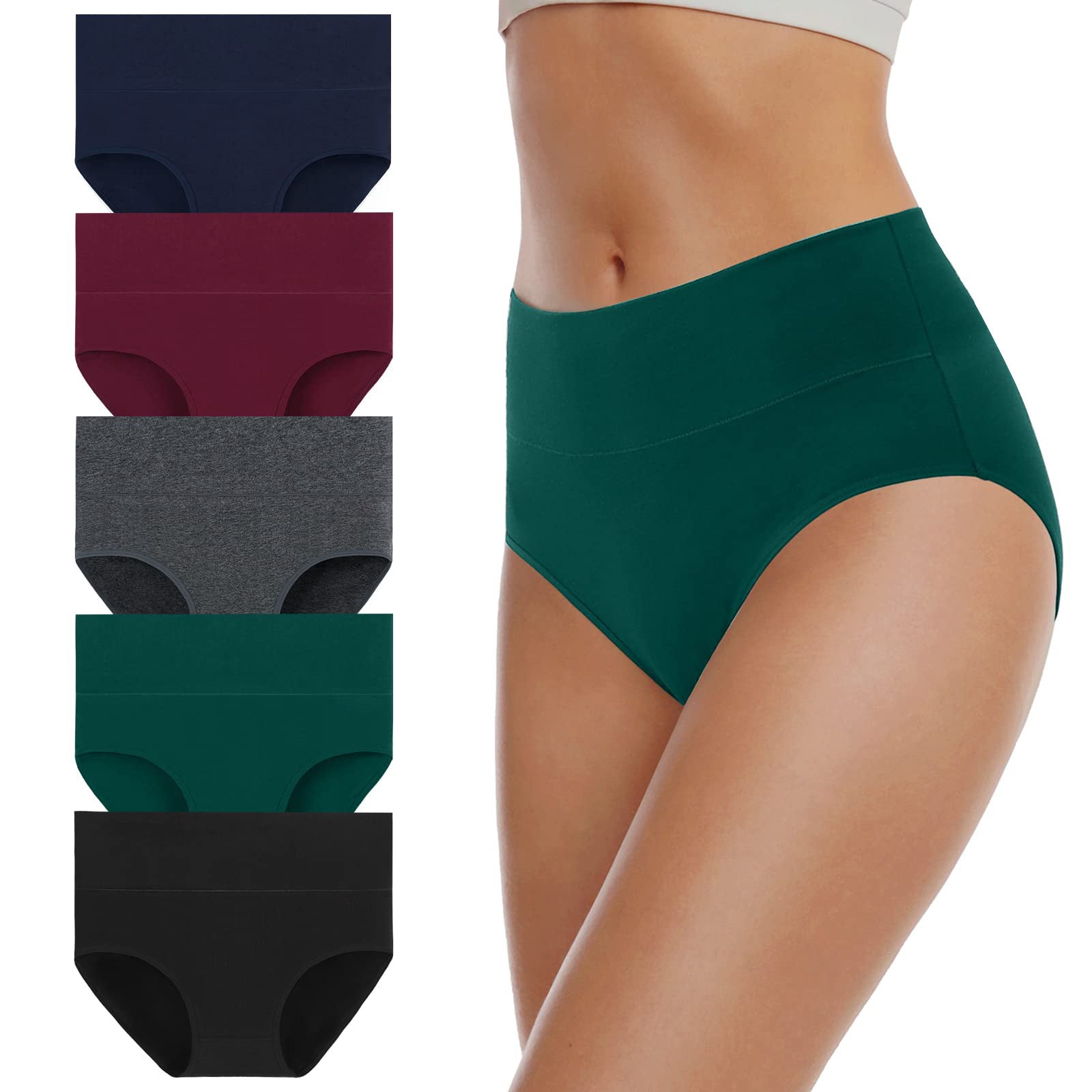 Aria - 5 Stück High Waist Baumwollunterwäsche | 50% RABATT
