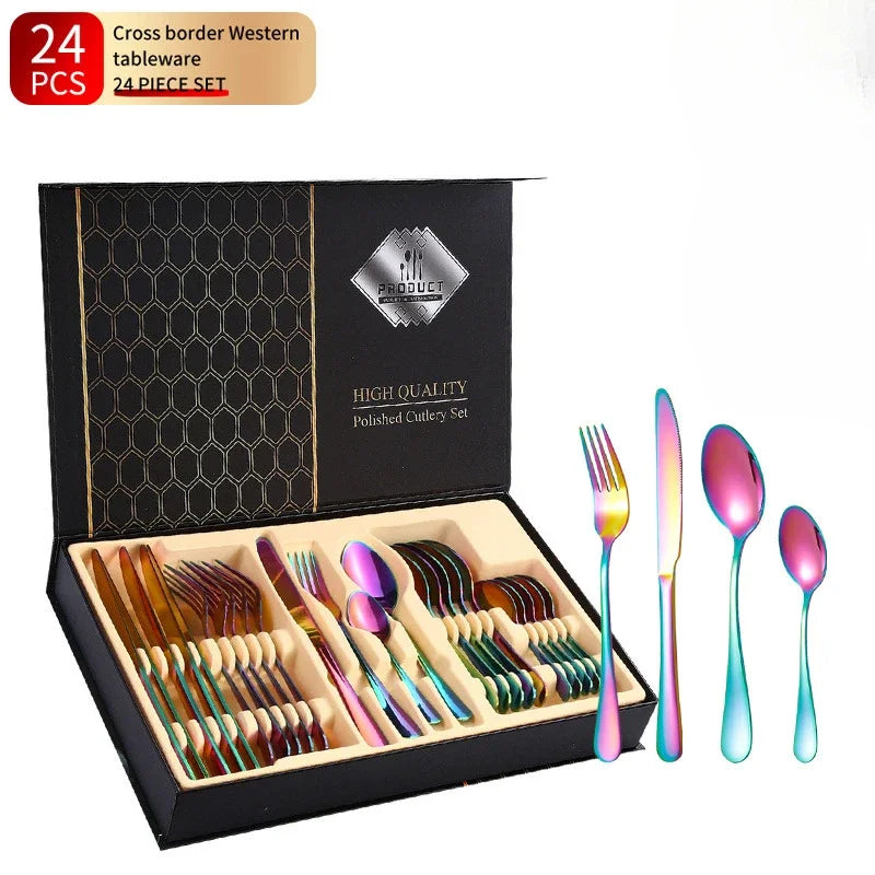SteelElegance™ – 24-teiligen Edelstahl-Besteckset | 50% Rabatt