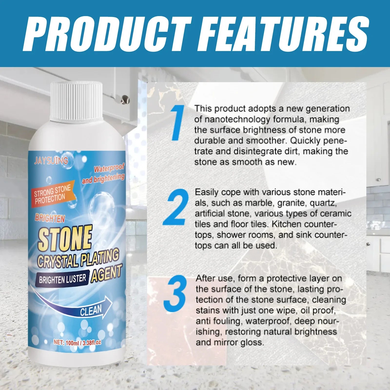 StoneClean™ – Effektiver Stein-Fleckenentferner 100ml | 1+1 GRATIS