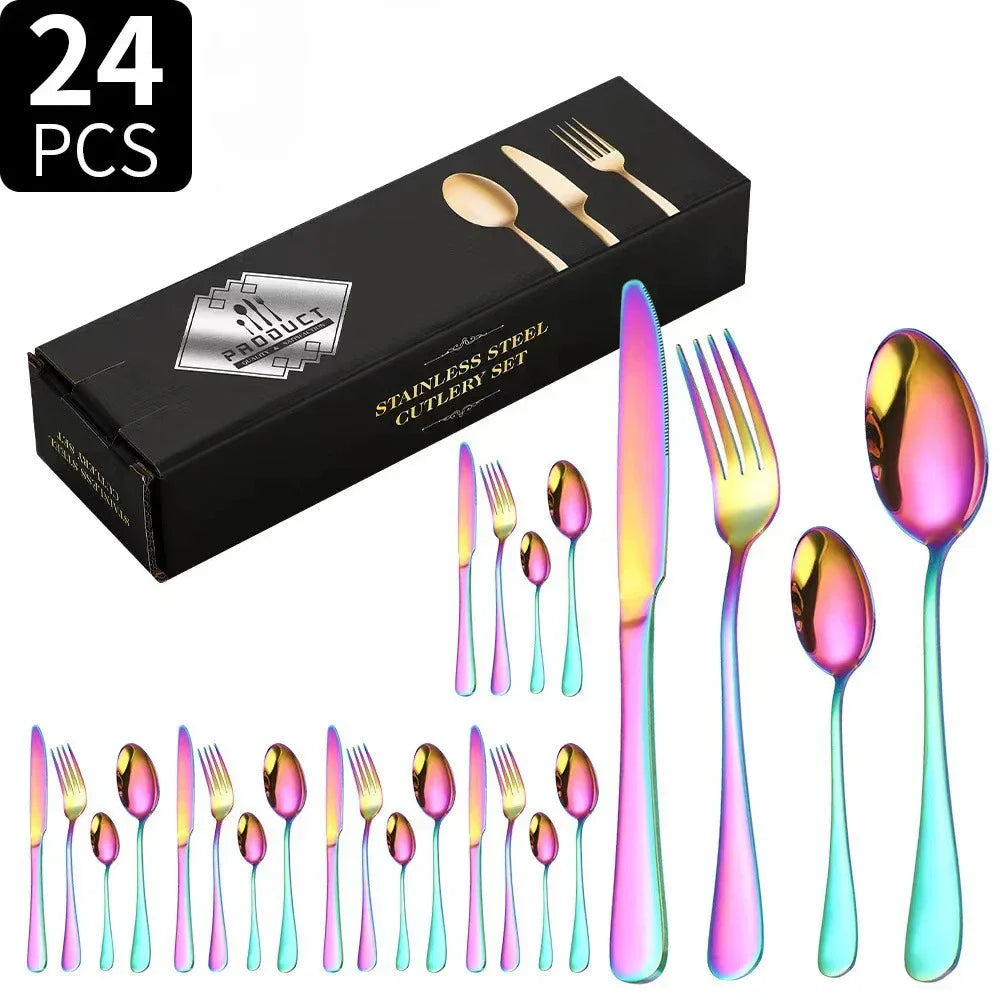 SteelElegance™ – 24-teiligen Edelstahl-Besteckset | 50% Rabatt