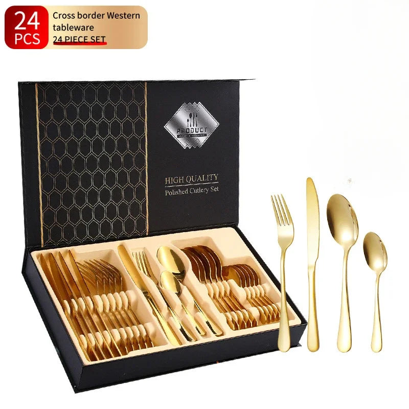 SteelElegance™ – 24-teiligen Edelstahl-Besteckset | 50% Rabatt