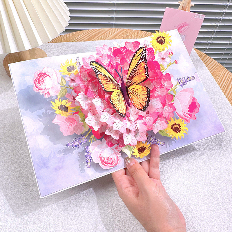 BloomLux® Handgemachte 3D‑Blumen-Grußkarte | 1+2 GRATIS
