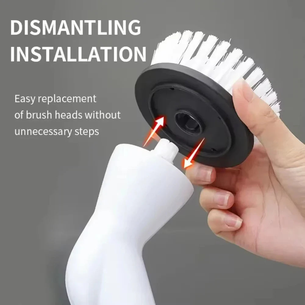 Elektrische 6-in-1-Reinigungsbürste mit verstellbarem Griff