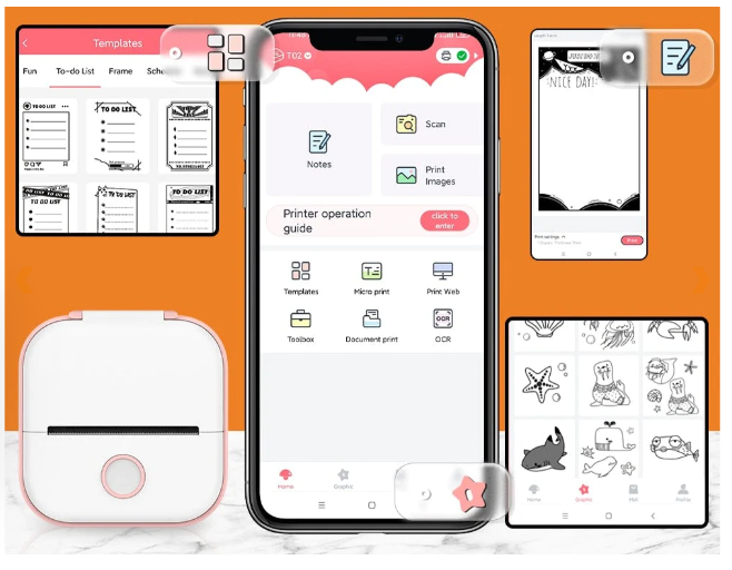Mini-Drucker + kostenloses Druckpapier - Der Drucker, der nie Tinte braucht | 50% RABATT