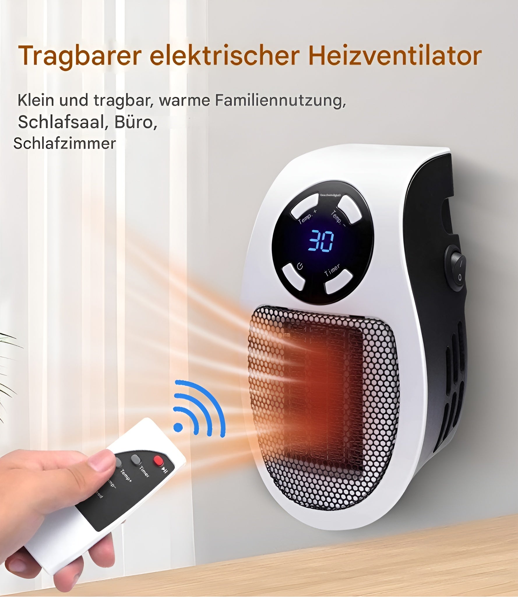 EcoHeatPro - Tragbarer elektrischer Heizlüfter | 50% RABATT