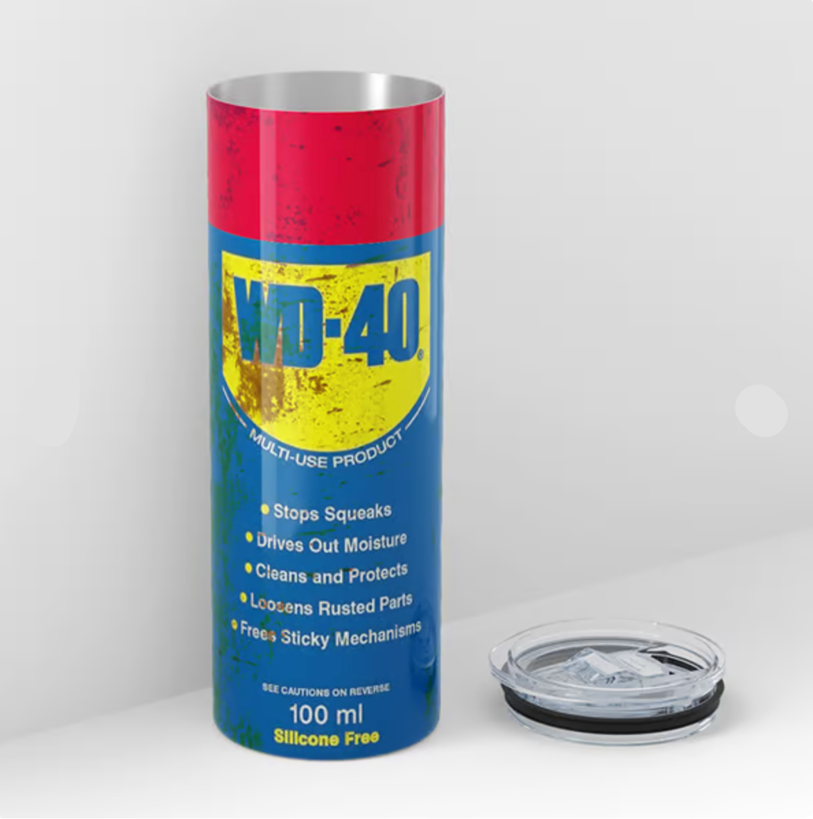 DirtyTumbler – Robuster WD-40-inspirierter Thermobecher | 50% RABATT