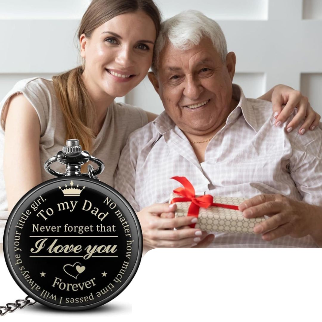 Taschenuhr Herren Silber - Elegantes Design mit Kette, Personalisierbar