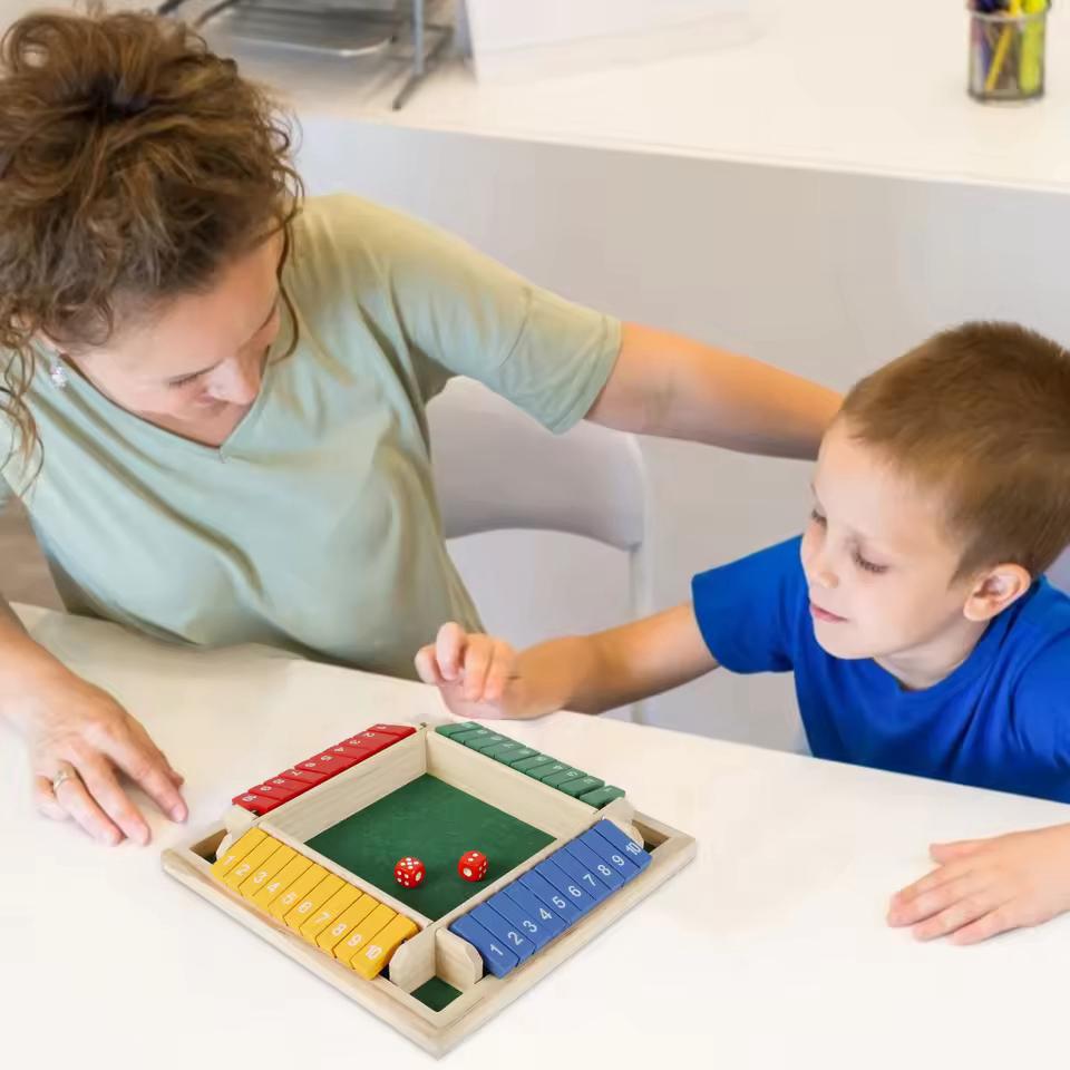 MathFun  - Eltern-Kind-Brettspiel Vierseitiger Flop | 50% RABATT