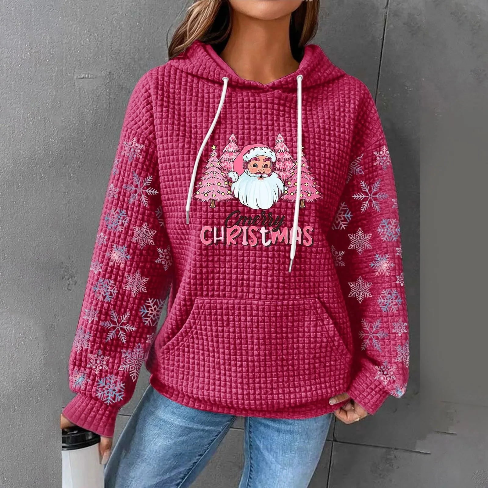 Weihnachten Drucken Kapuzenpulli | 50% RABATT