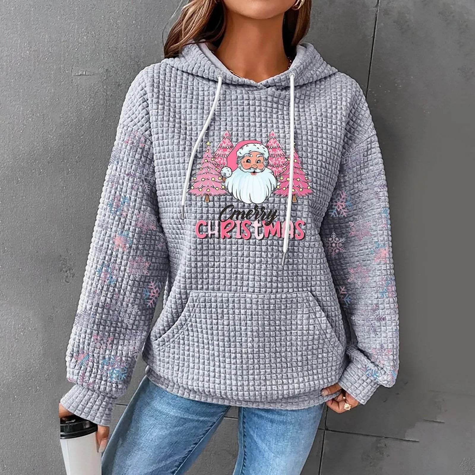 Weihnachten Drucken Kapuzenpulli | 50% RABATT