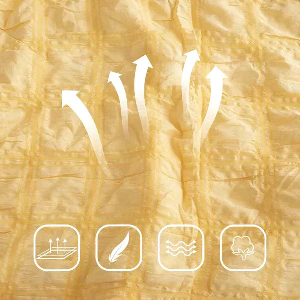 LaceBreeze™ 200 x 230 cm - 4-teiliges Sommer-Bettwäscheset aus Eiskühlendem Seersucker