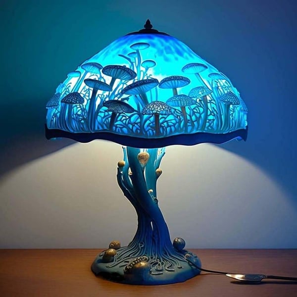 50% RABATT | Luminox - Pilz-Lampe aus gebeiztem Harz | 30 CM