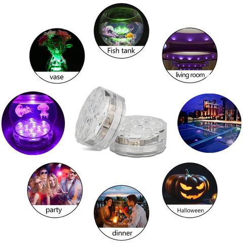 Wasserdichte LED-Unterwasserlampe mit Fernbedienung - GlowRipple