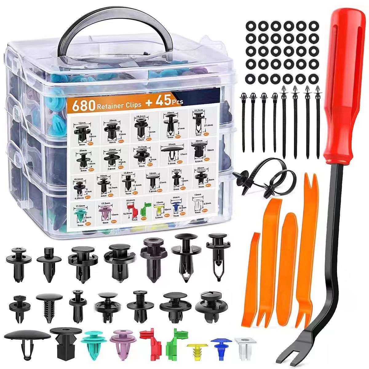Variant image for 725 Stück Auto-Halteklammern - Hochwertige Nylon Clips & Werkzeug Set-2