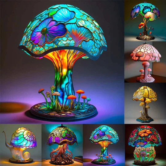 50% RABATT | Luminox - Pilz-Lampe aus gebeiztem Harz | 30 CM