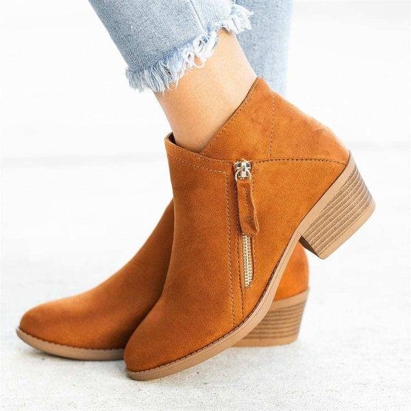 50% RABATT | Zeline™ | Halbhohe Leder Stiefeletten