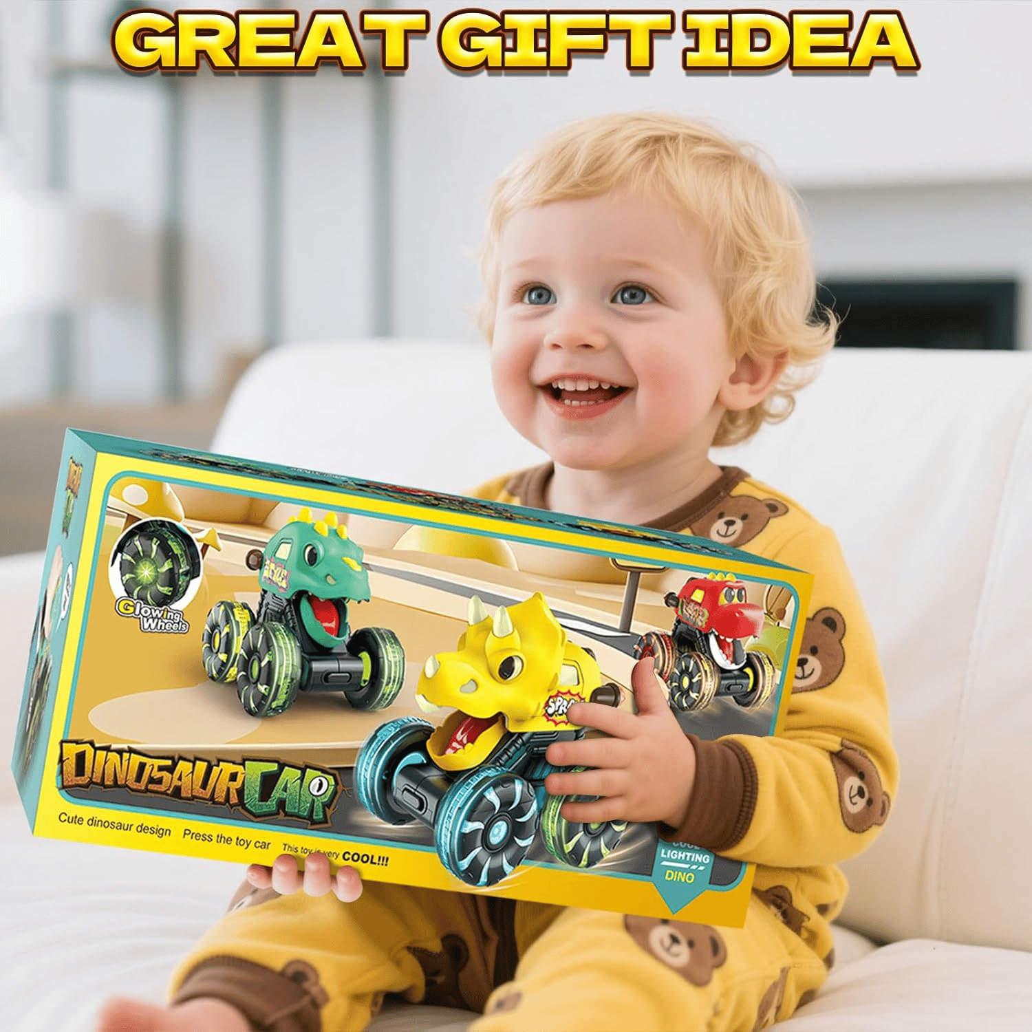 DinoDrive – Press & Go Dino Truck Spielzeug für Kleinkinder