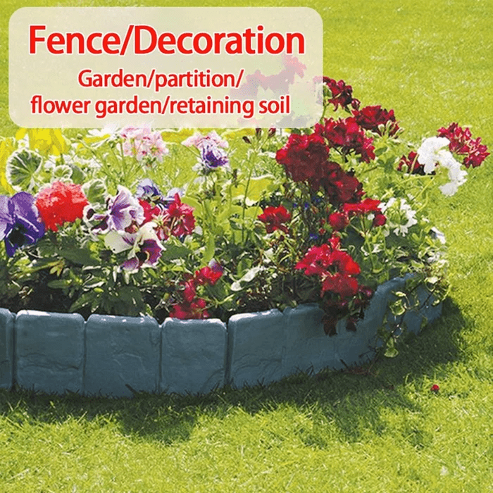 Gartenzaun Einfassung 10 Stück | Dekorative Steinmauer | 50% RABATT