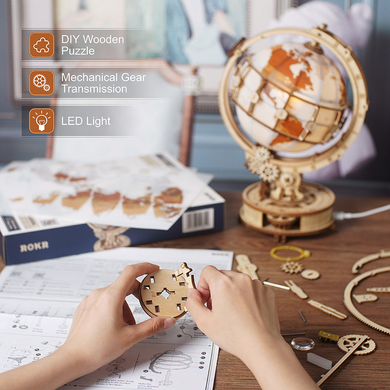 Leuchtender 3D Globus Puzzle-Lampe
