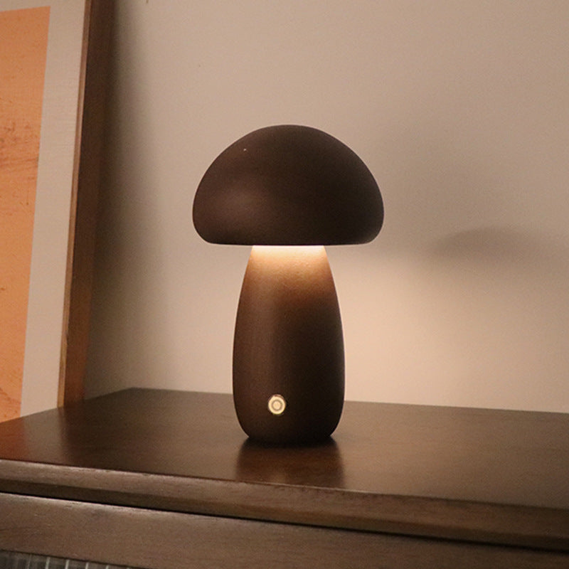Kabellose LED-Holzpilzlampe