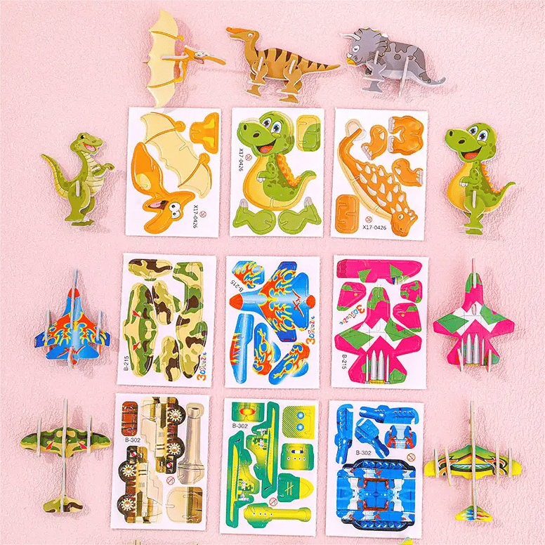 ImagiBuild™ – 3D Lernpuzzle-Set für Kinder (10er-Pack)