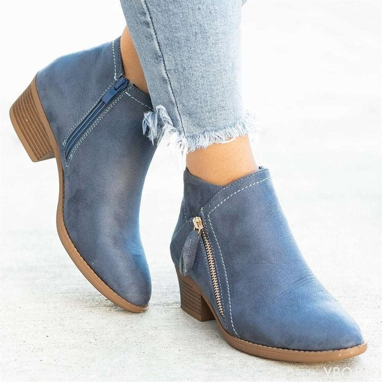 50% RABATT | Zeline™ | Halbhohe Leder Stiefeletten