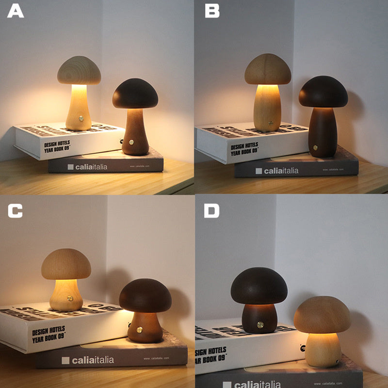 Kabellose LED-Holzpilzlampe
