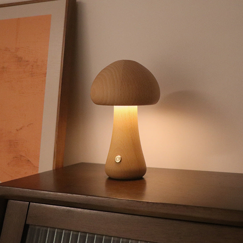 Kabellose LED-Holzpilzlampe