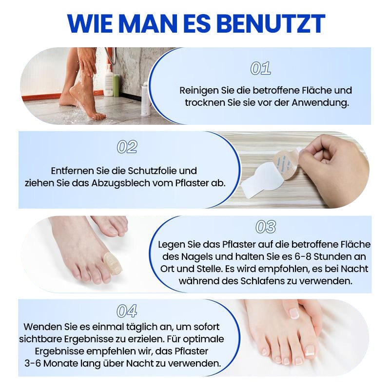 Pilz Nagelpflaster für Zehennagelpilz Linderung | 60+60 GRATIS