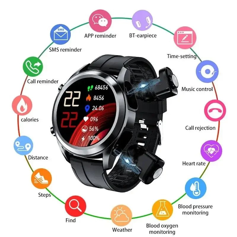 SmartFusion - Smartwatch mit TWS-Kopfhörern