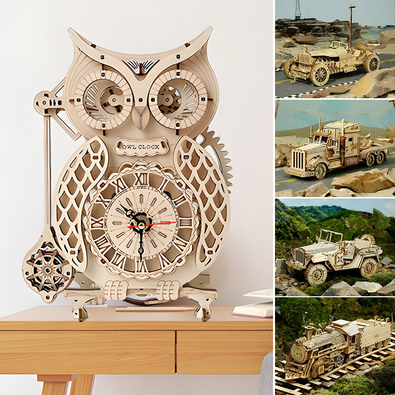 EcoClock - Nachhaltige 3D-Holzuhr aus recycelbarem Birkensperrholz | 50% RABATT