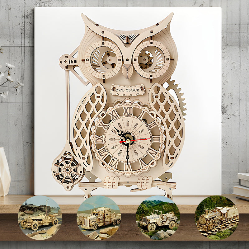 EcoClock - Nachhaltige 3D-Holzuhr aus recycelbarem Birkensperrholz | 50% RABATT
