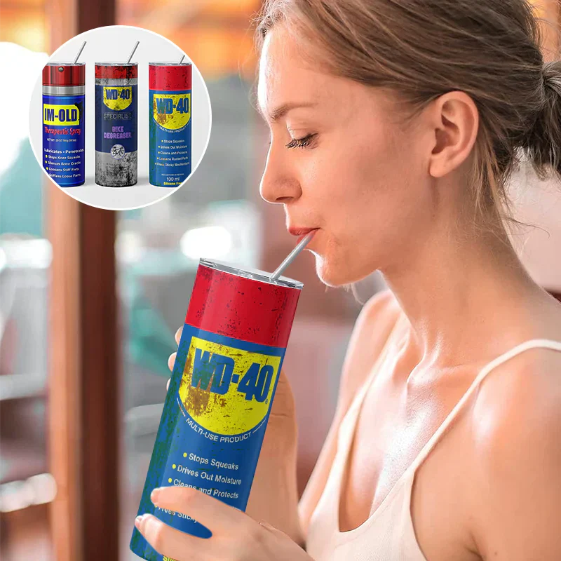 DirtyTumbler – Robuster WD-40-inspirierter Thermobecher | 50% RABATT