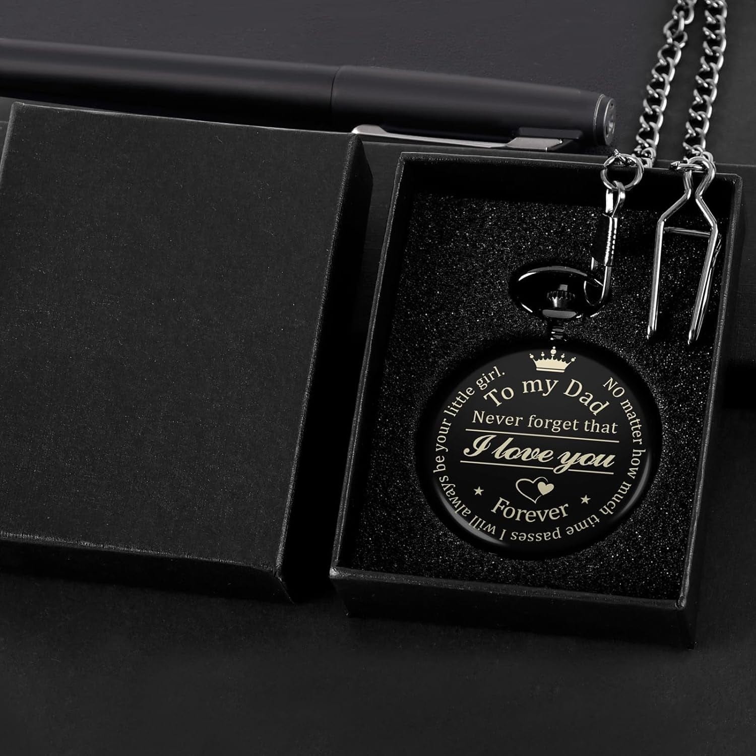 Taschenuhr Herren Silber - Elegantes Design mit Kette, Personalisierbar