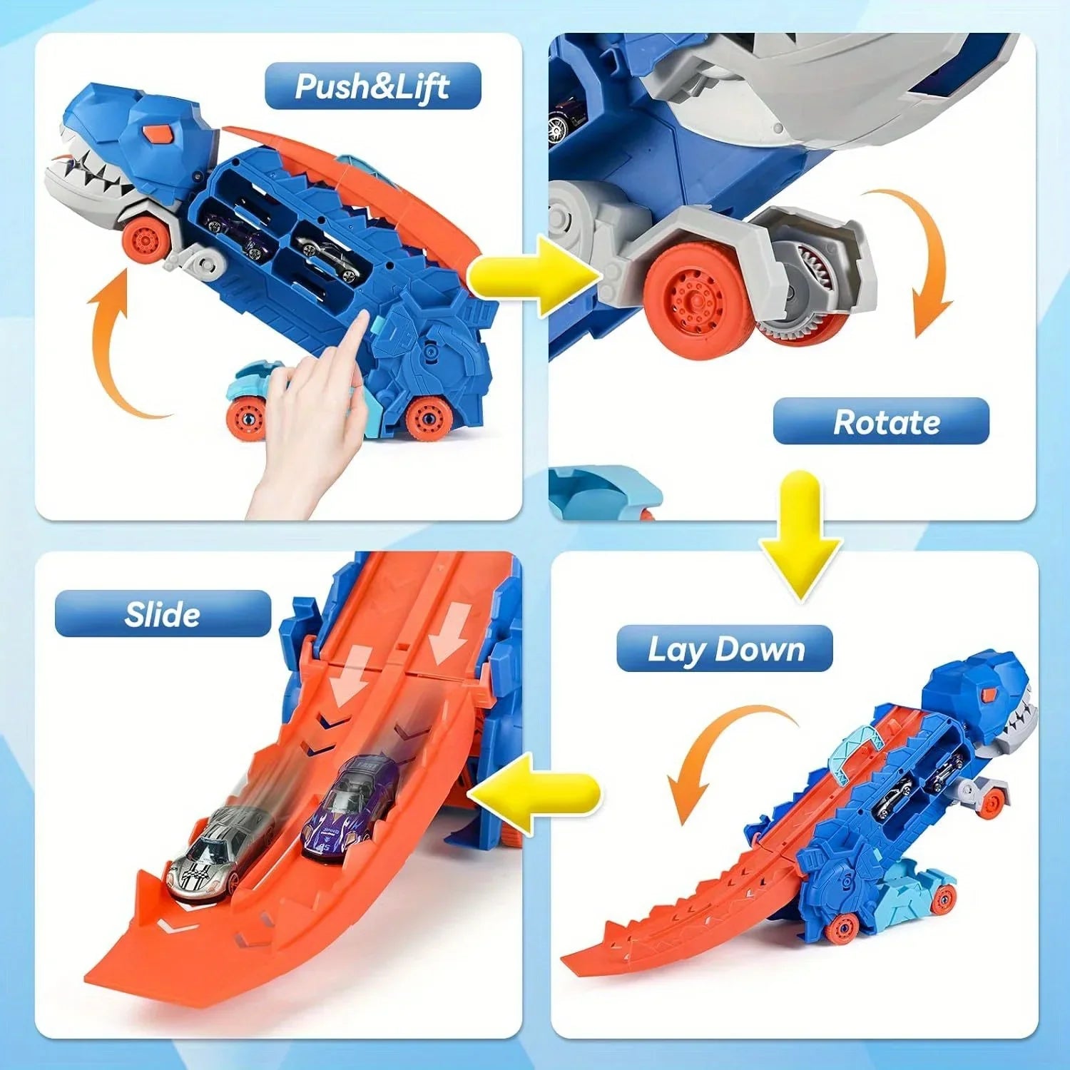 DinoMorph – 4-in-1 Transformer Riesen-Truck & Dino-Spielset | 50% RABATT