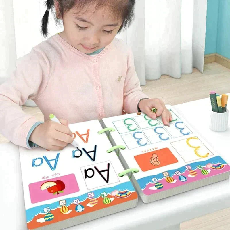InkWell™ | Lesen & Schreiben Wiederverwendbares Arbeitsbuch für Kinder | 50% RABATT